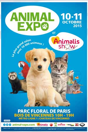 Animal Expo 2015 se tiendra les 10 et 11 octobre 2015 au Parc Floral de Paris