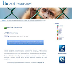 Il est toujours possible de signer la petition Stop à la Vivisection en ligne