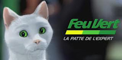 Des pneus ou des patins ? Chat marche bien la pub ! 