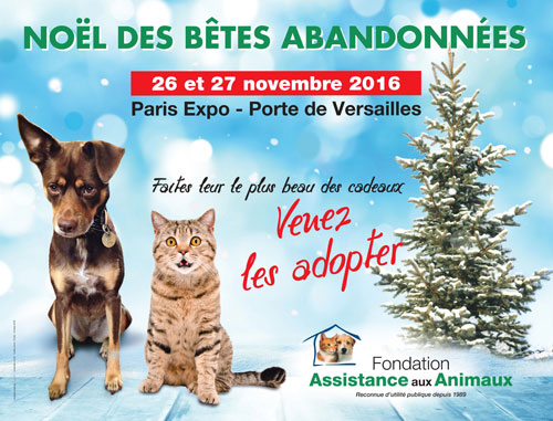 Le Noël des bêtes abandonnées porte de Versailles les  26 et 27 novembre 2016
