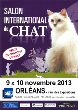 L'affiche du Salon du Chat d'Orléans  2013