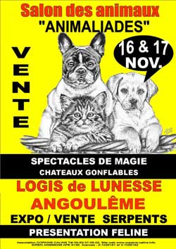 L'affiche du Salon des Animaliades 2013 d'Angoulême