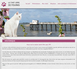 Copie d'écran du site du Chat libre de Fouras