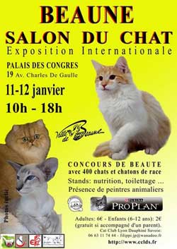 Affiche de l'exposition des chats de Beaune 2014