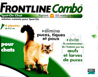 Une image de la boite du Frontline Combo pour lutter contre de parasites de toutes sortes.
